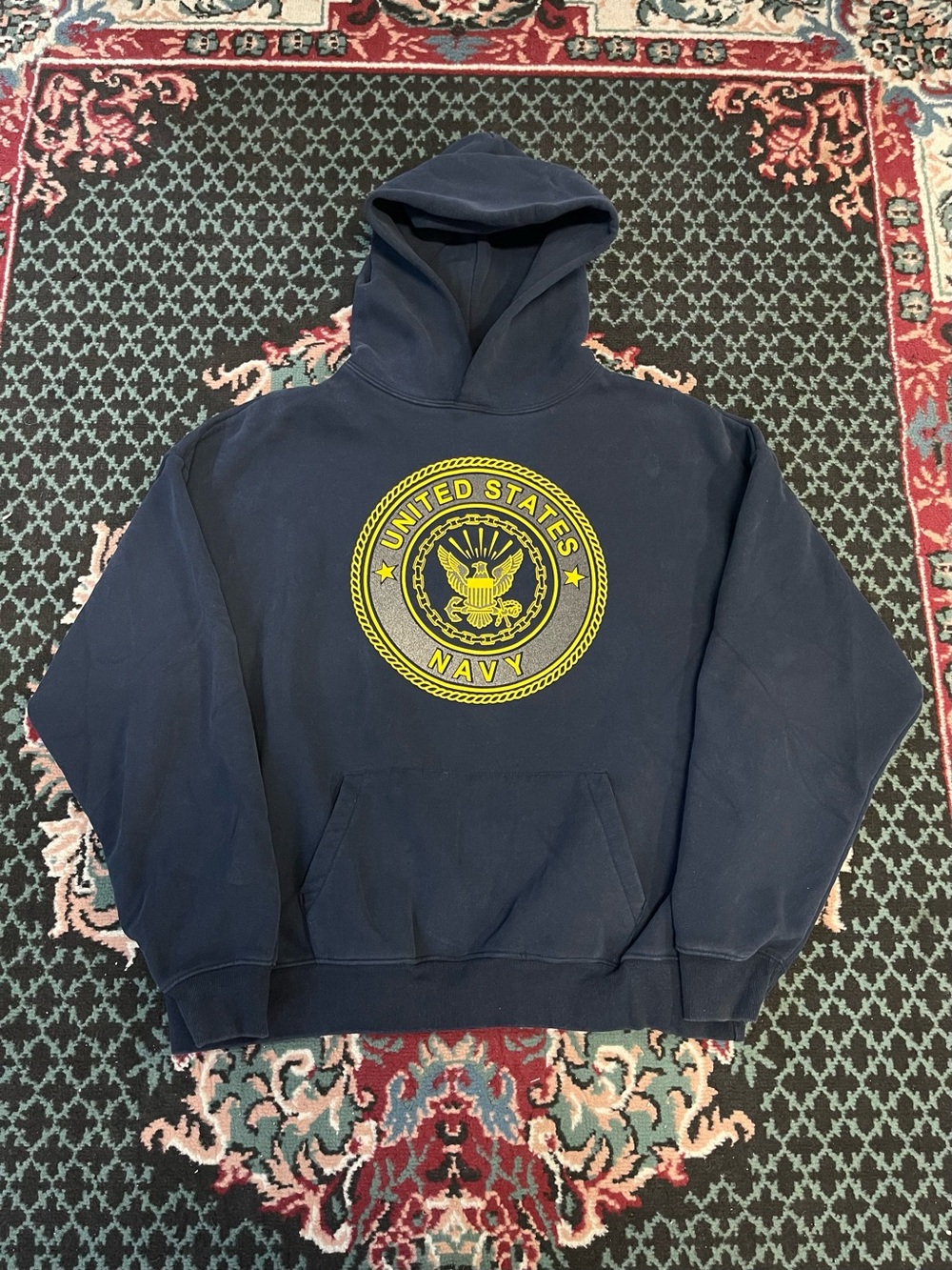 Vintage United States Navy Navy Blue Pullover Hoodie